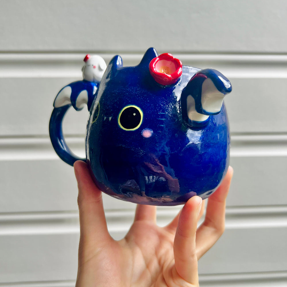 Halloween bat mug with ghost friend, photo 3 of 8