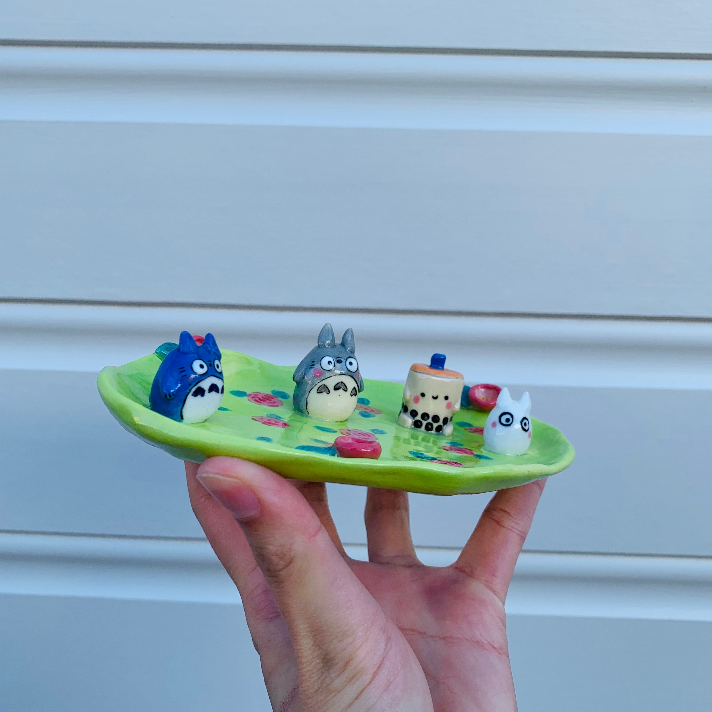 Totoro & friends & bubble tea trinket dish