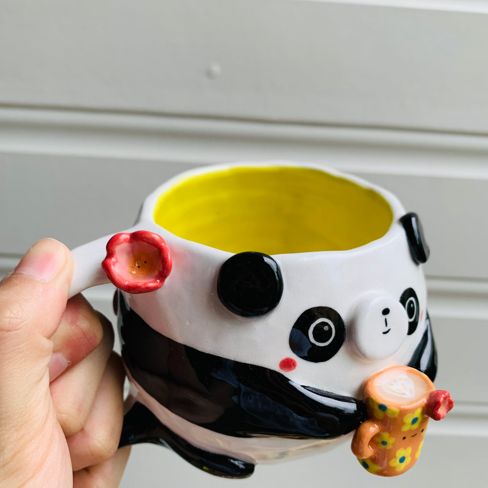 PANDA coffee pun mug with mug friend, photo 8 of 11