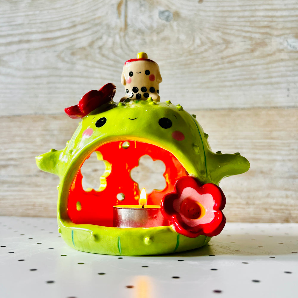 Cactus bubble tea candle holder, photo 8 of 8