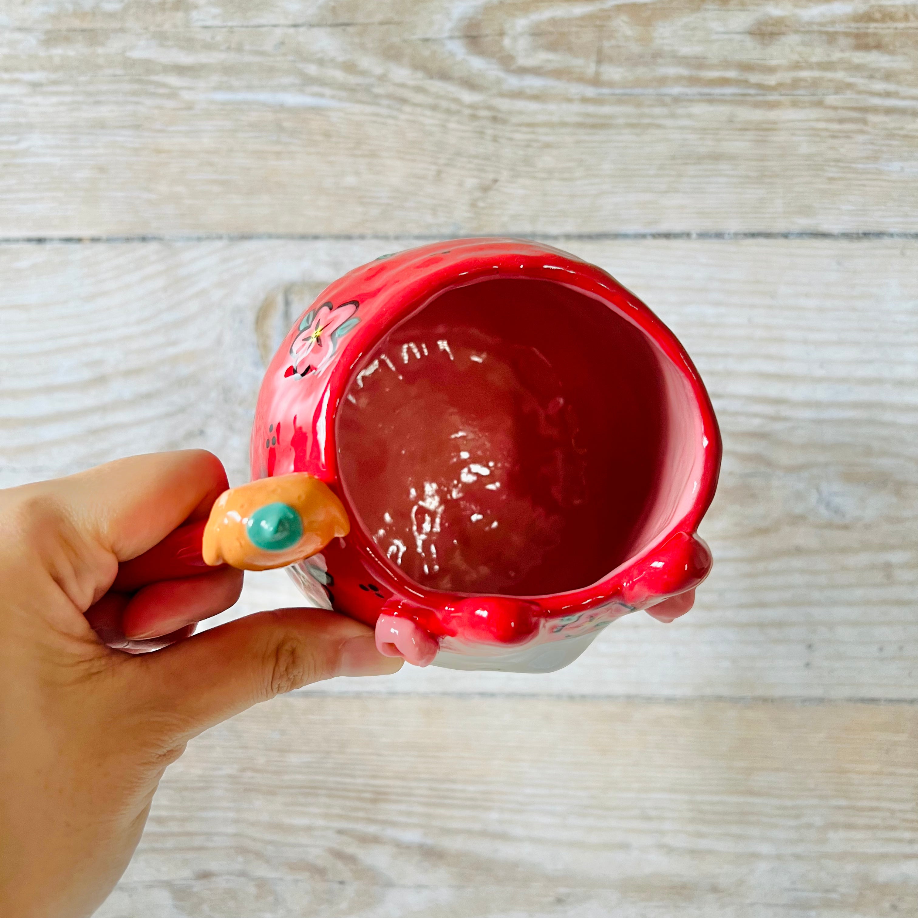 LNY DARUMA BUNNY MUG with mandarin friend