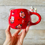 LNY Daruma Bunny mug with bunny friends