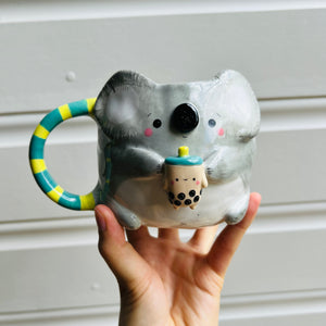 Koala Mug with Bubble Tea friend