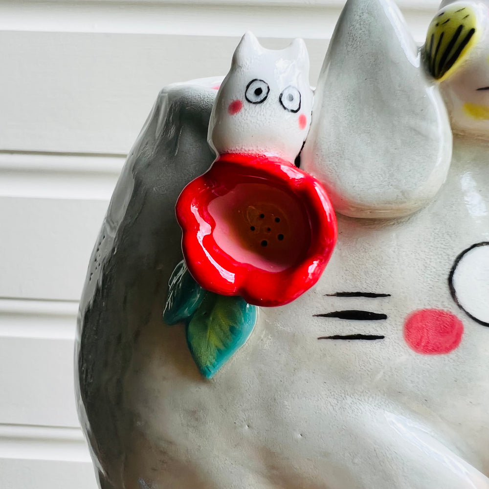 LARGE Totoro Pot with Baby Koala, Cockatoo and Chibi Totoro friends, photo 6 of 9