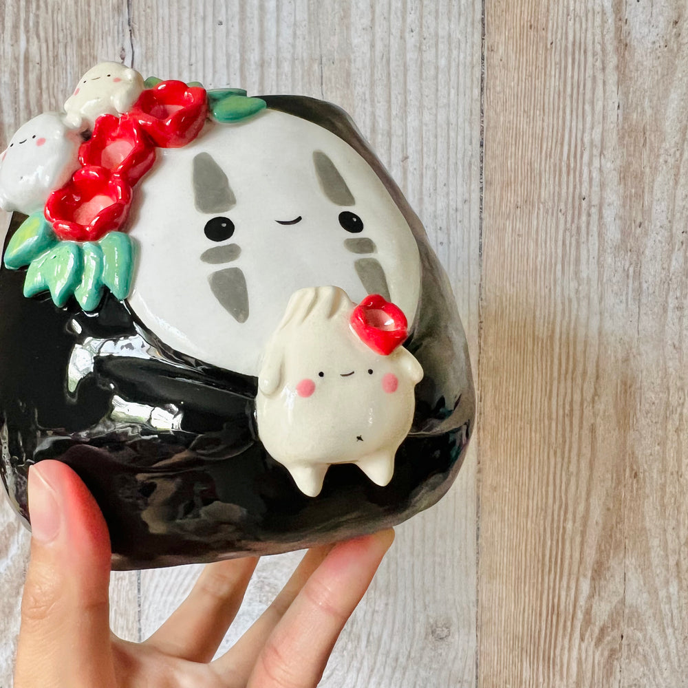 Flowery NO FACE POT with dumpling friends, photo 7 of 7
