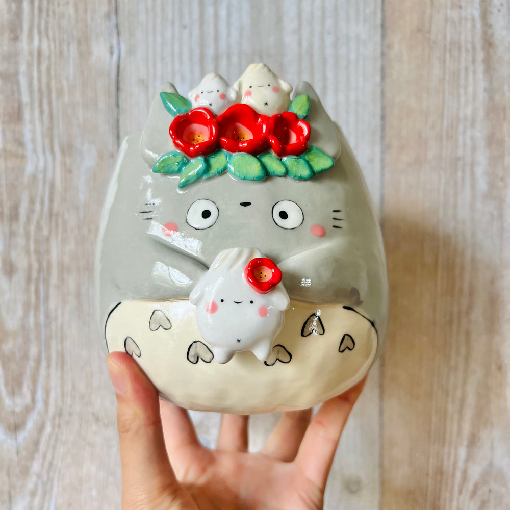 Flowery TOTORO POT with dumpling friends, photo 1 of 8