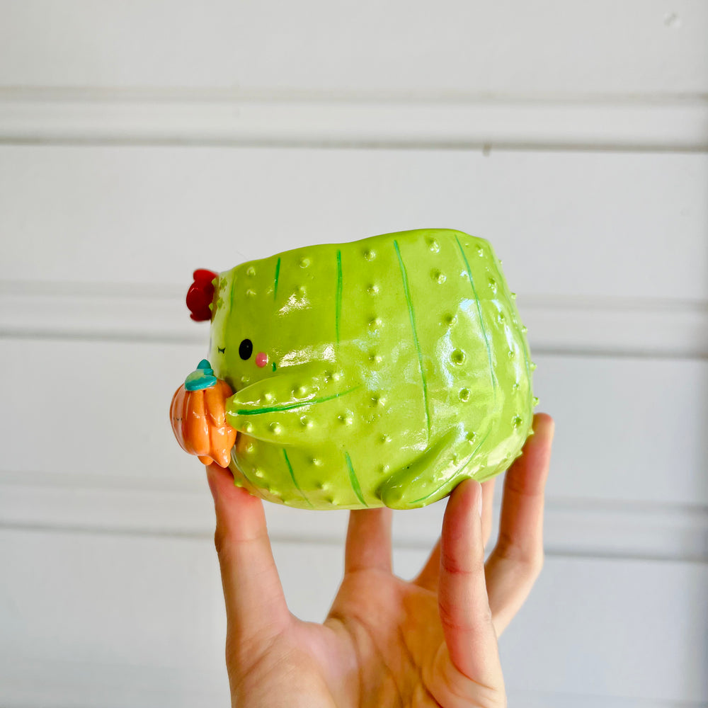 Halloween cactus mug with pumpkin friends, photo 3 of 6