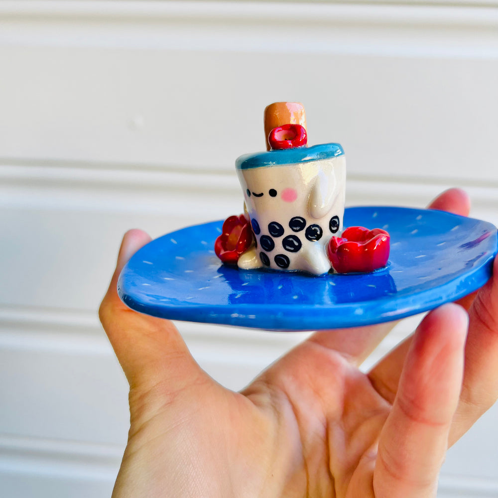 2 in 1 BUBBLE TEA vase trinket dish, photo 4 of 4