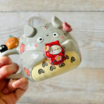 LNY TOTORO MUG with cat Daruma and mandarin friends