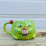 PRE ORDER: Light green flowery cactus with bubble tea friend