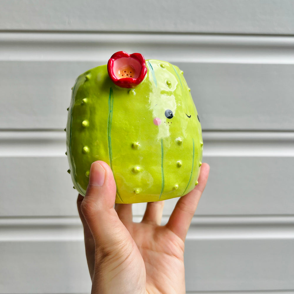 Flowery cactus pot, photo 2 of 6