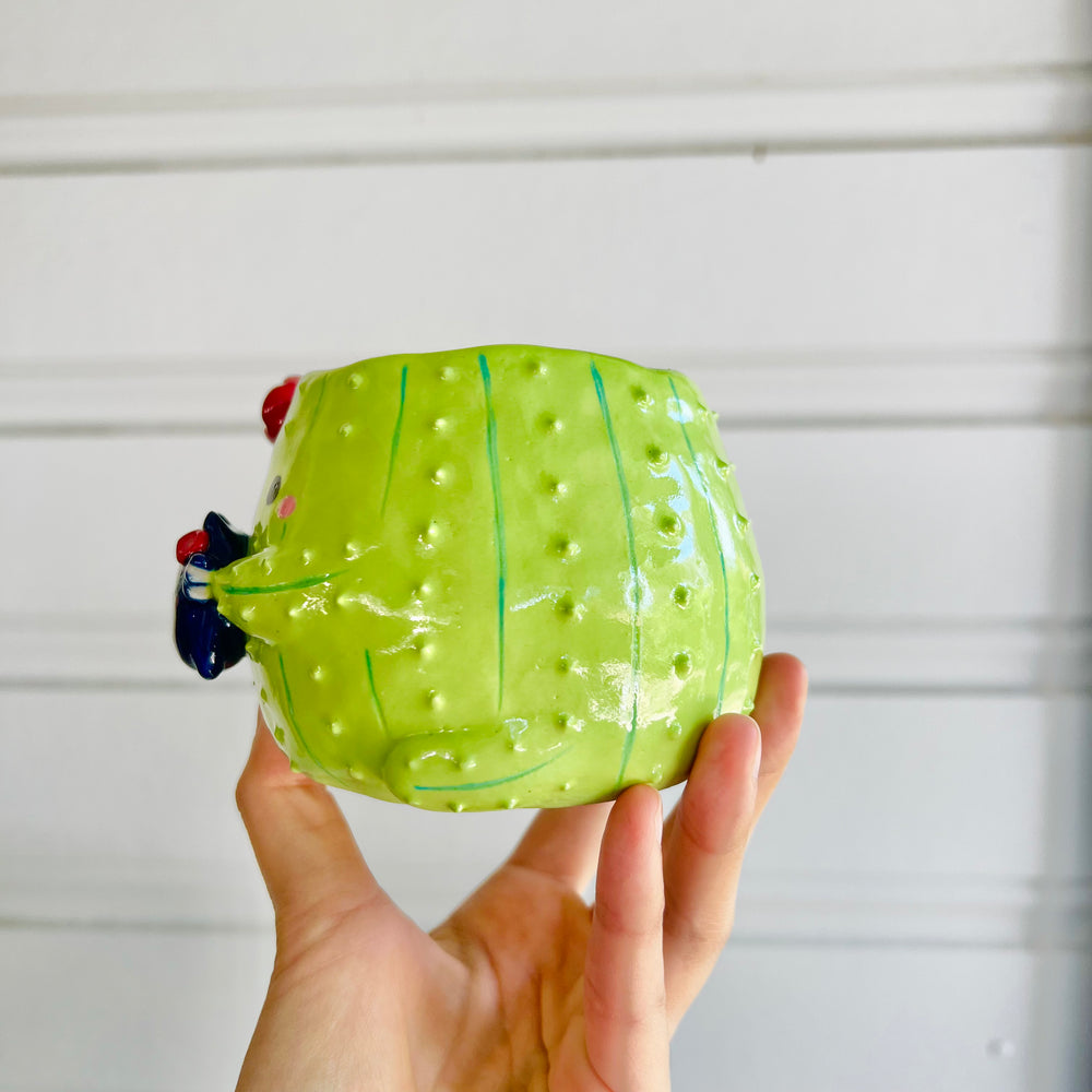 Halloween cactus mug with bat friend, photo 3 of 6