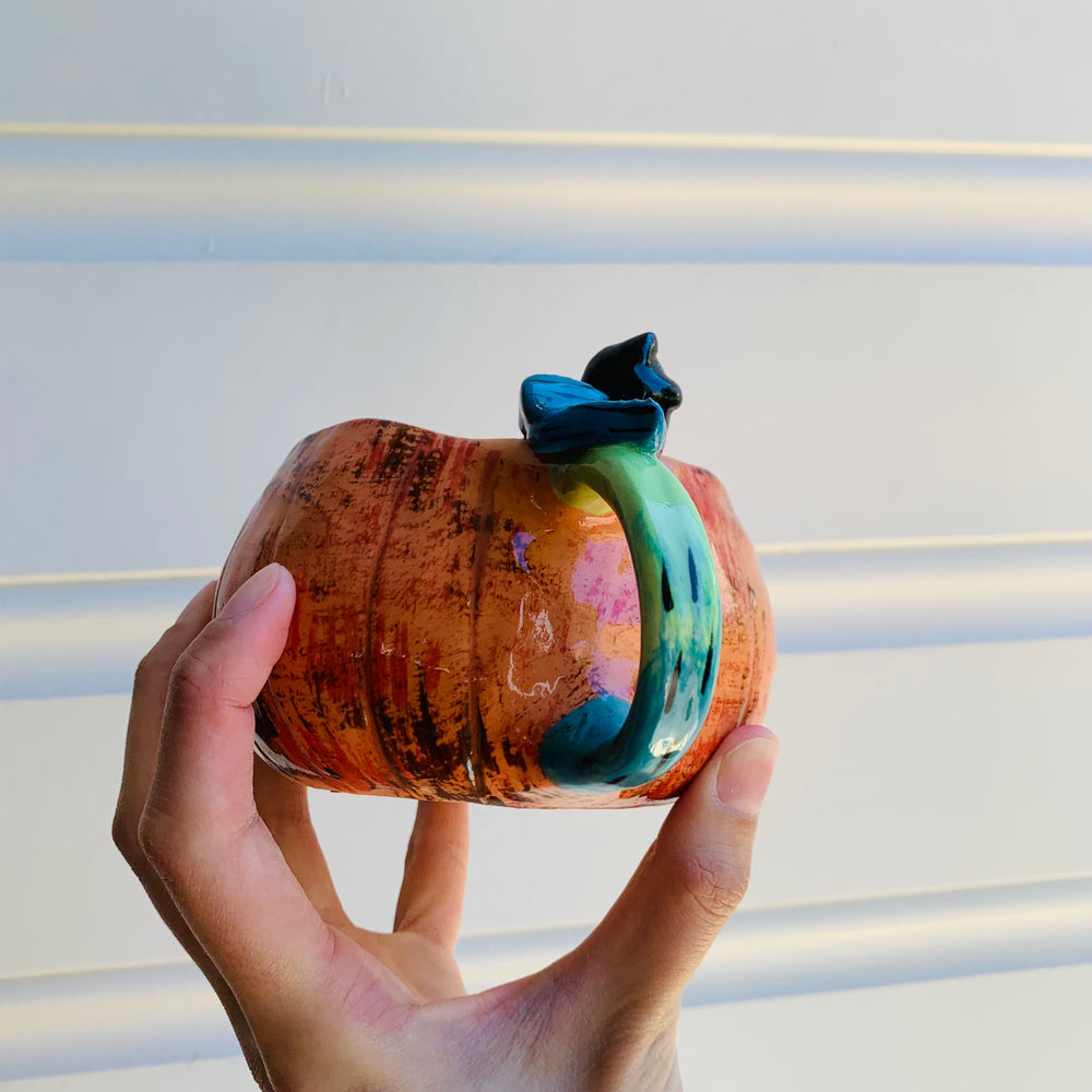 Pumpkin mug with black kitty friends, photo 6 of 8