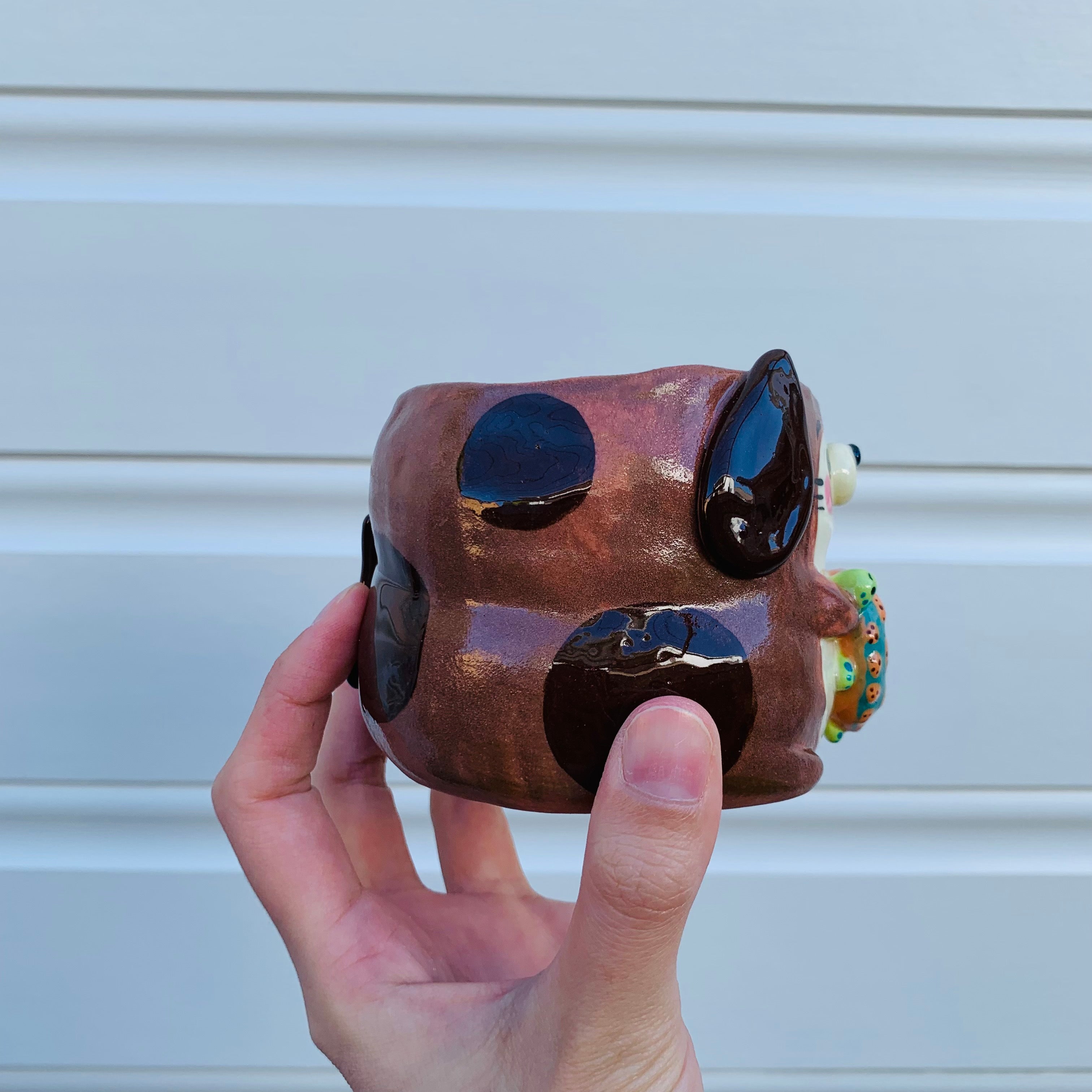 Small doggo with turtle friend planter