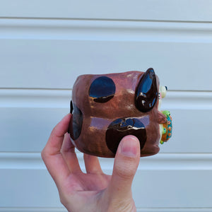 Small doggo with turtle friend planter