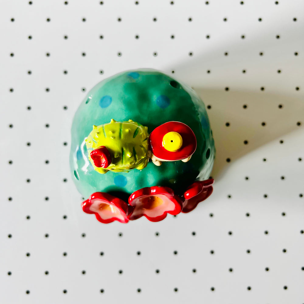 Flowery cactus bubble tea candle holder, photo 4 of 7