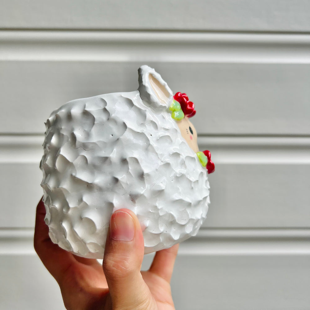 Flowery llama pot, photo 2 of 10