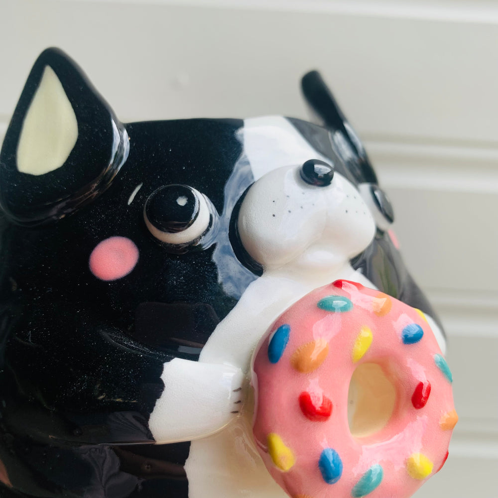 Boston terrier pot with no face/limb donut, photo 4 of 8