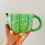 Flowery cactus mug with lady bug friend - approx. 250ml