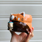 Red panda pot with bubble tea friend