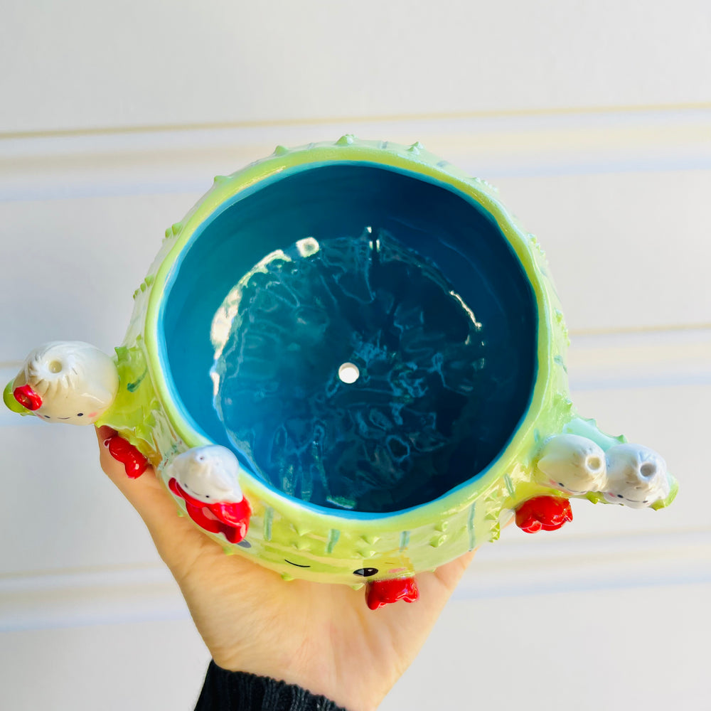Flowery cactus pot with dumpling friends, photo 5 of 5