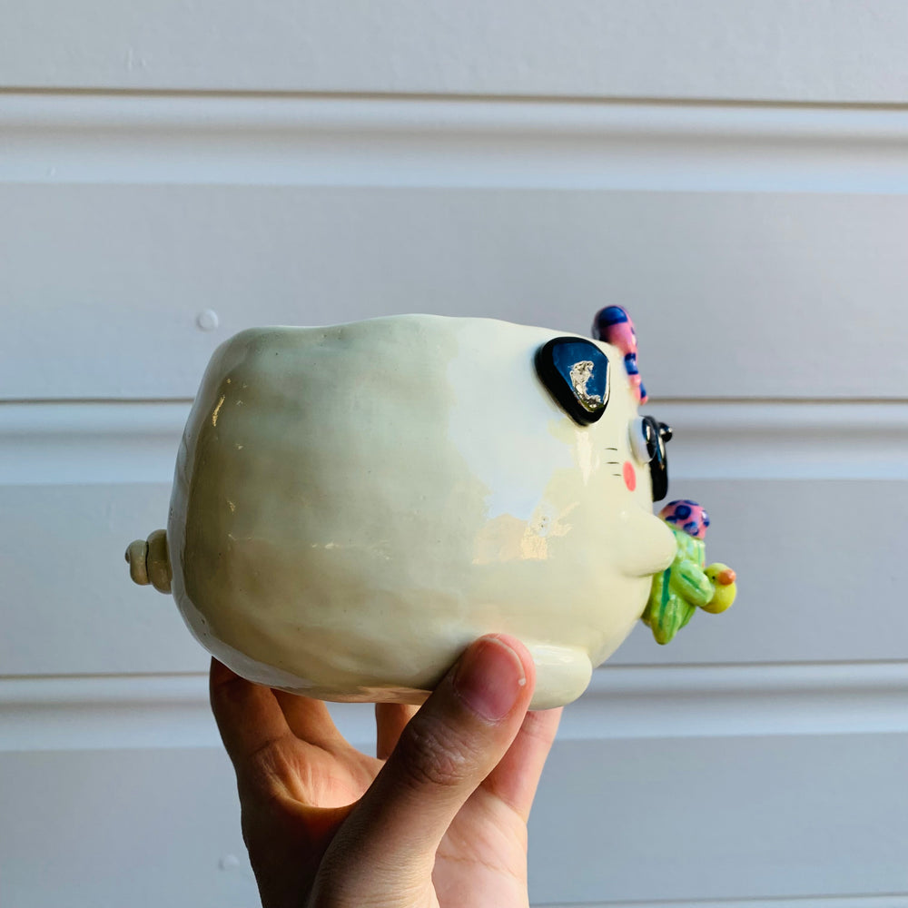 Bath time Puggo with Cactus friend pot, photo 4 of 8