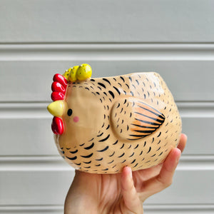 LARGE orange chick crown chicken pot