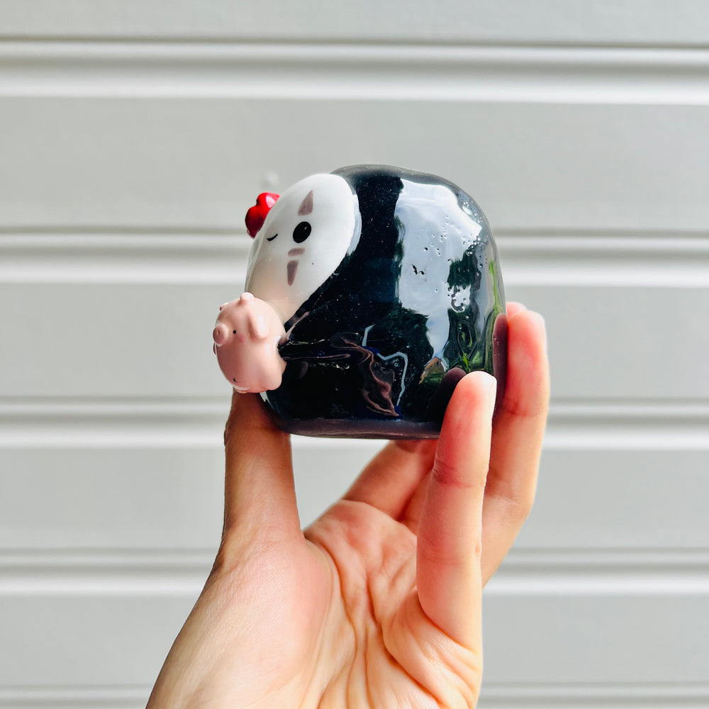 No Face vase with pig friend, photo 3 of 4