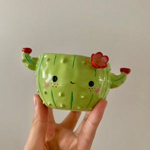 Flowery cactus pot