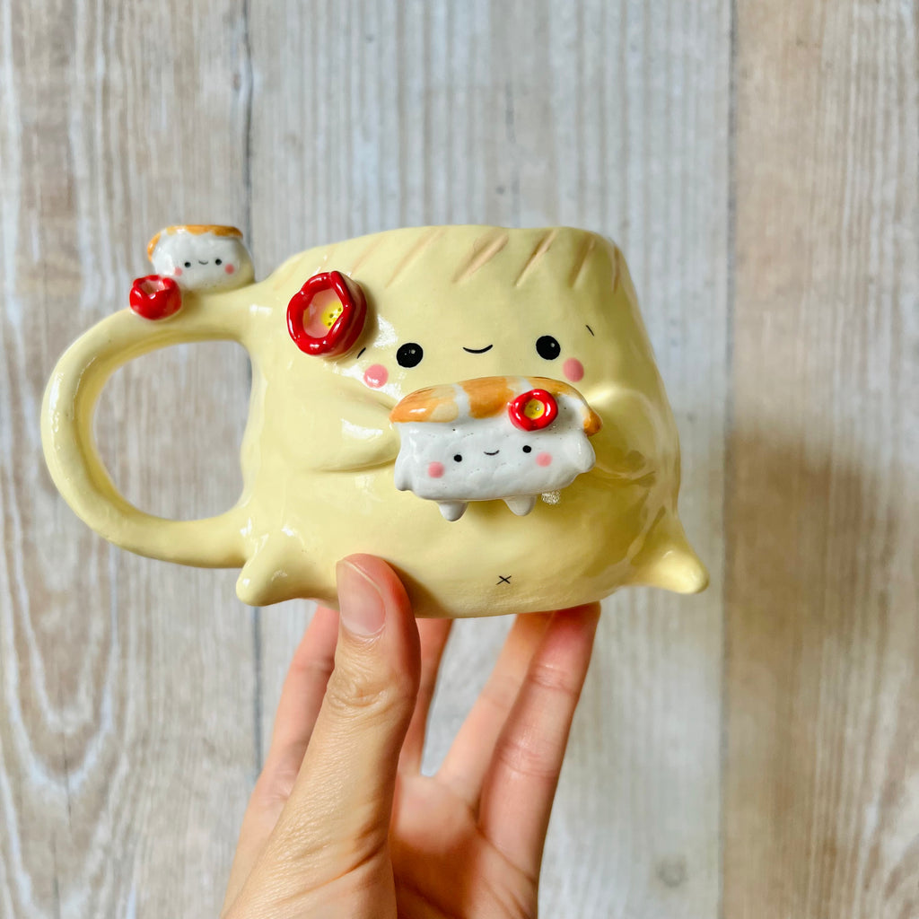 DUMPLING MUG with prawn nigiri friends