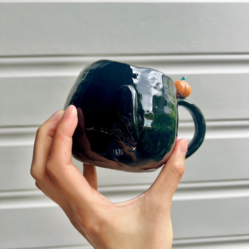 Halloween black cat mug with ghost friend, photo 4 of 6