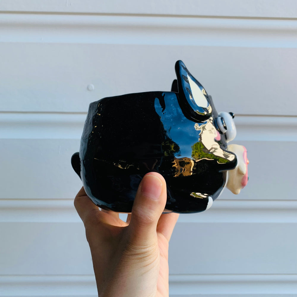 Boston terrier pot with donut friend, photo 7 of 9