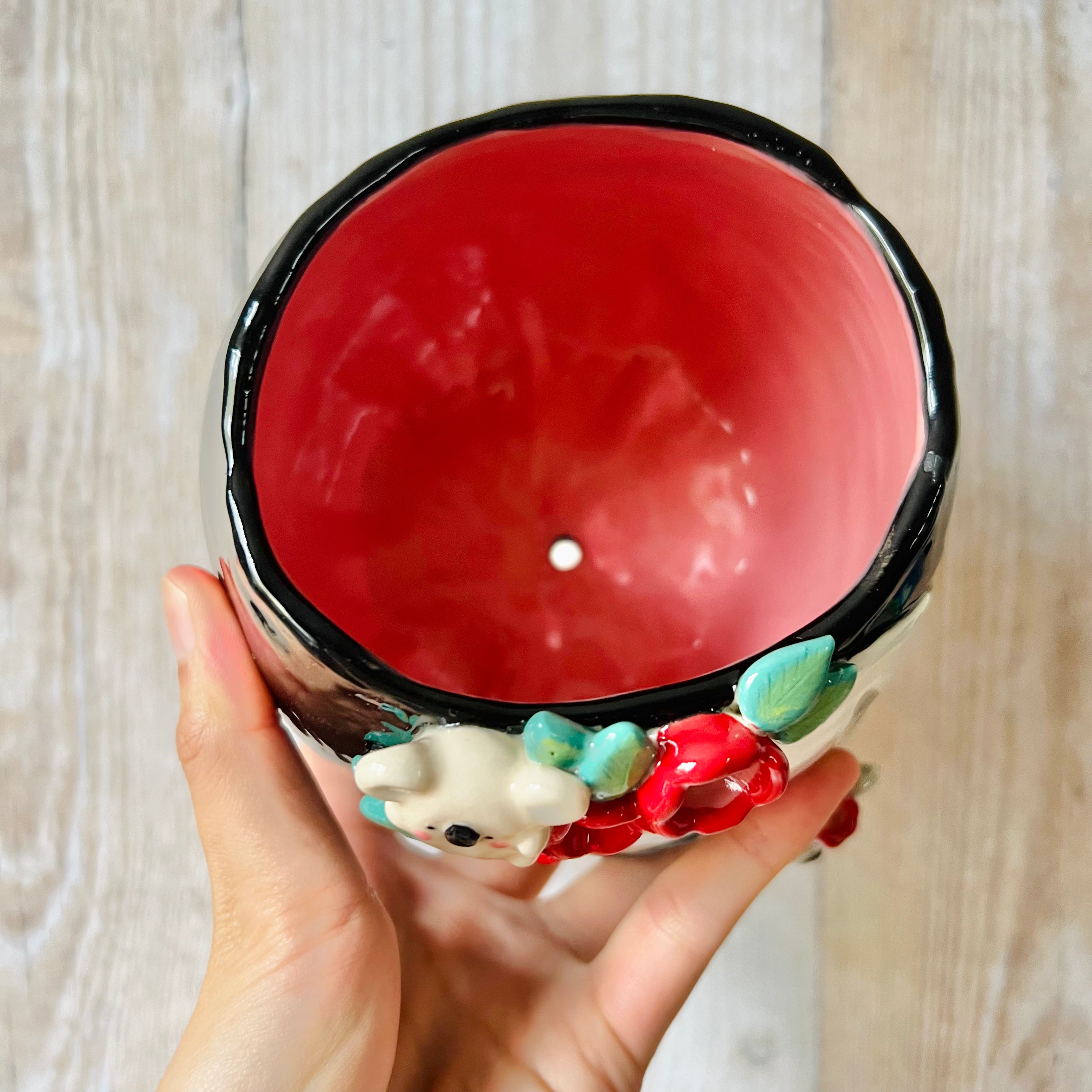 Flowery NO FACE POT with koala friends