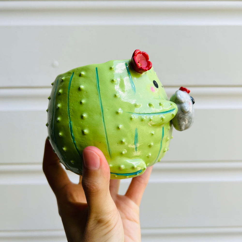 Flowery Cactus pot with koala friend, photo 2 of 5