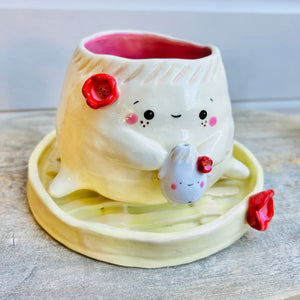 Dumpling POT with dumpling friend & matching dish