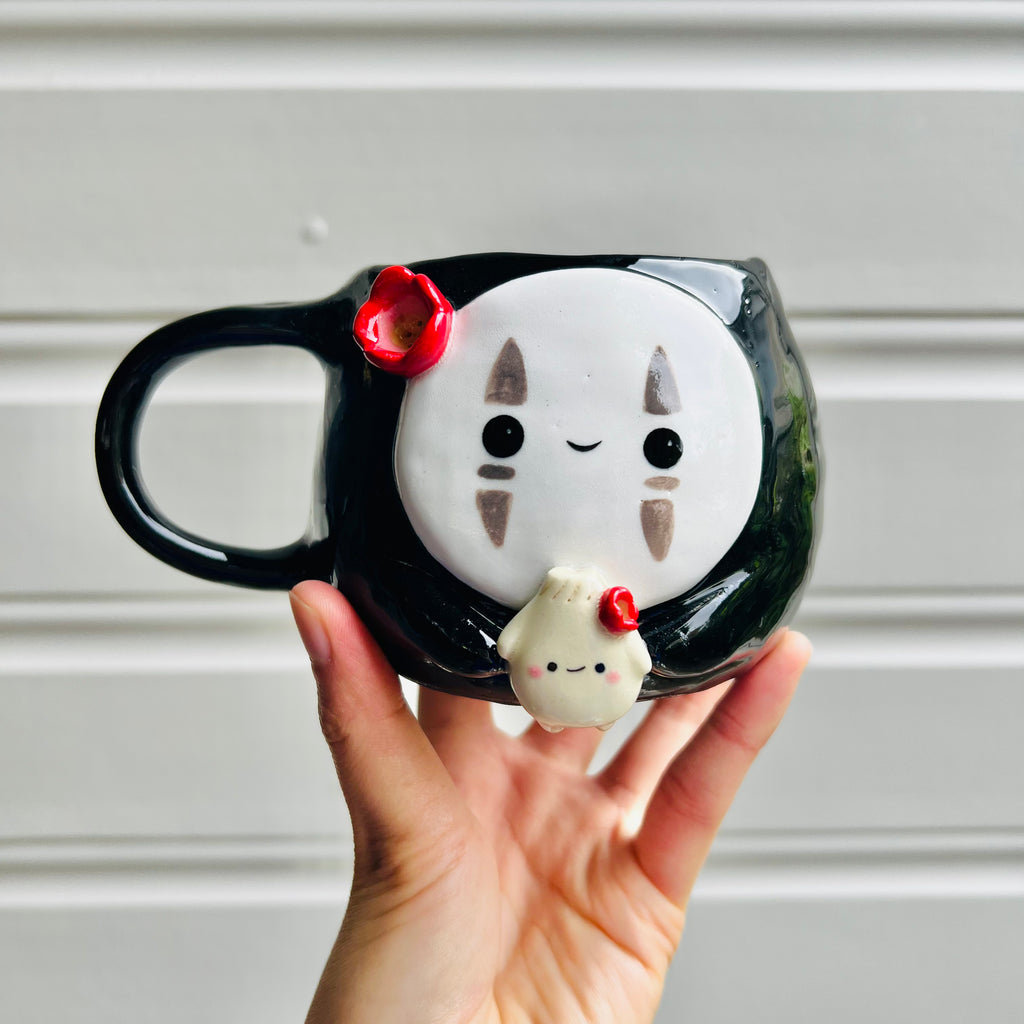 No Face mug with Dumpling friend