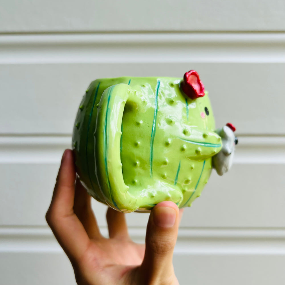 Flowery Cactus mug with Koala friend, photo 2 of 5