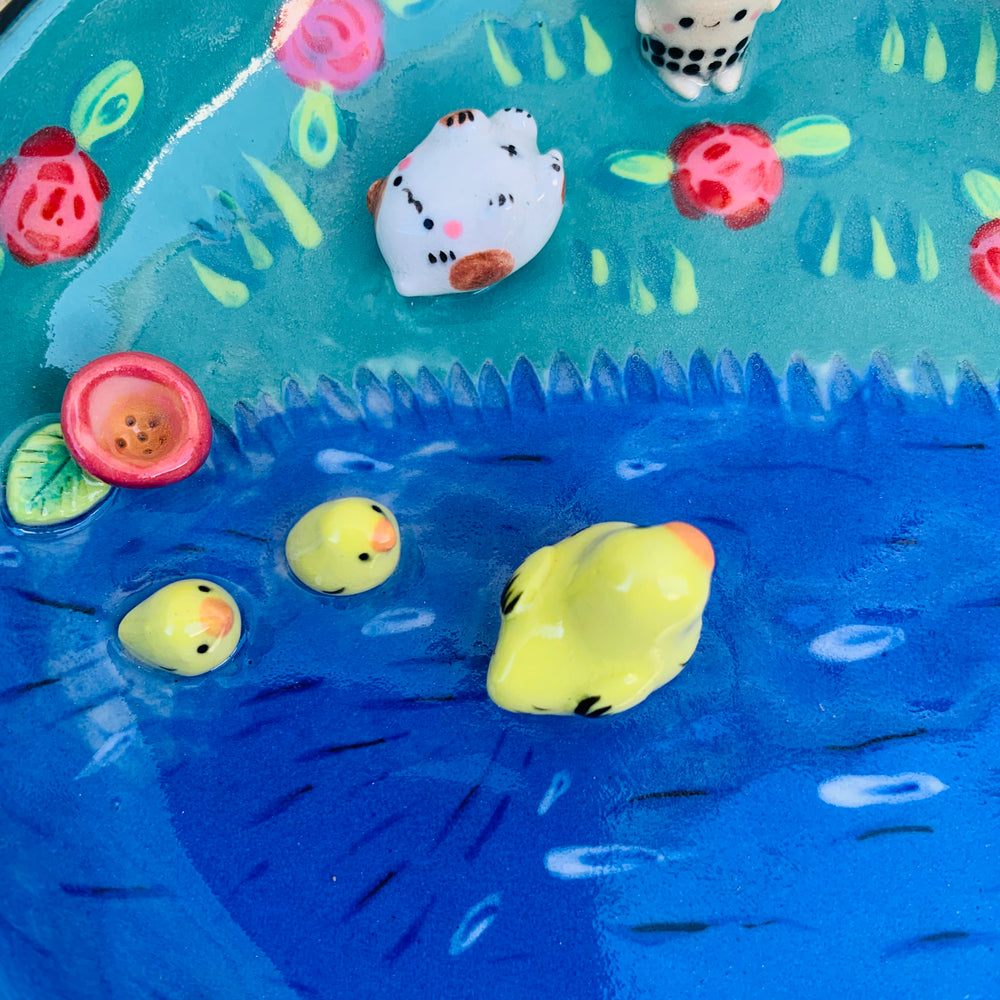 Bubble tea and cat family pond hangs trinket dish, photo 5 of 10