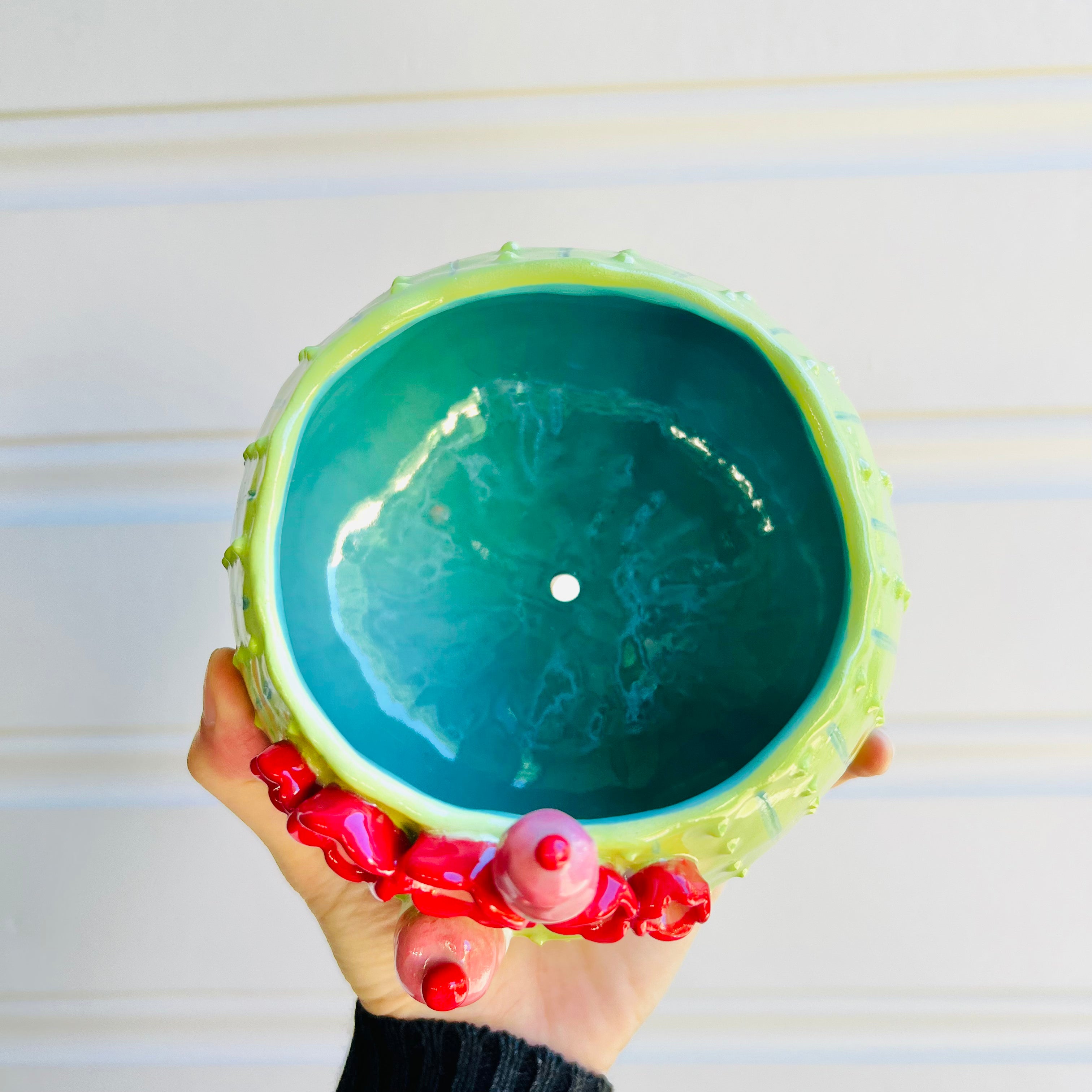 Flower crown cactus pot with ice cream friends