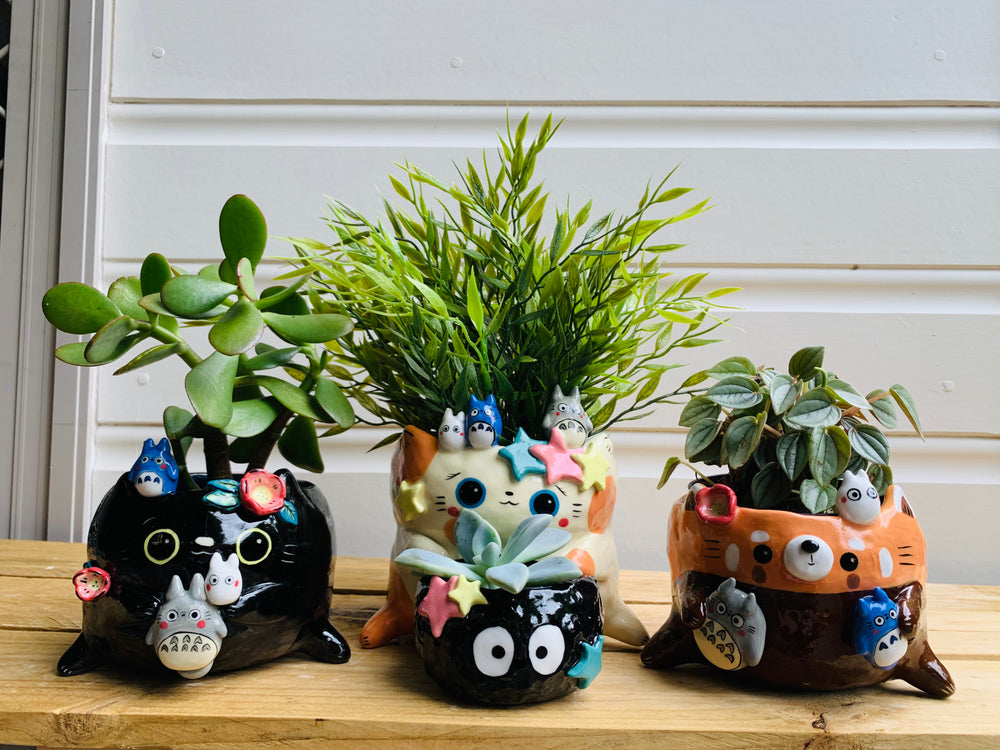 Red panda pot with Totoro friends, photo 13 of 13