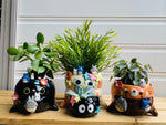 Red panda pot with Totoro friends