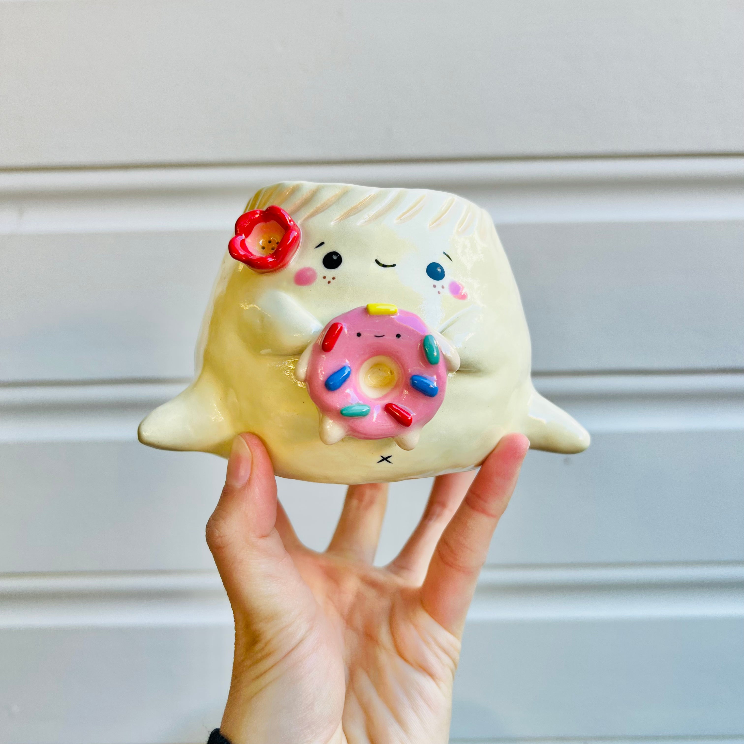 Dumpling POT with donut friend & matching dish