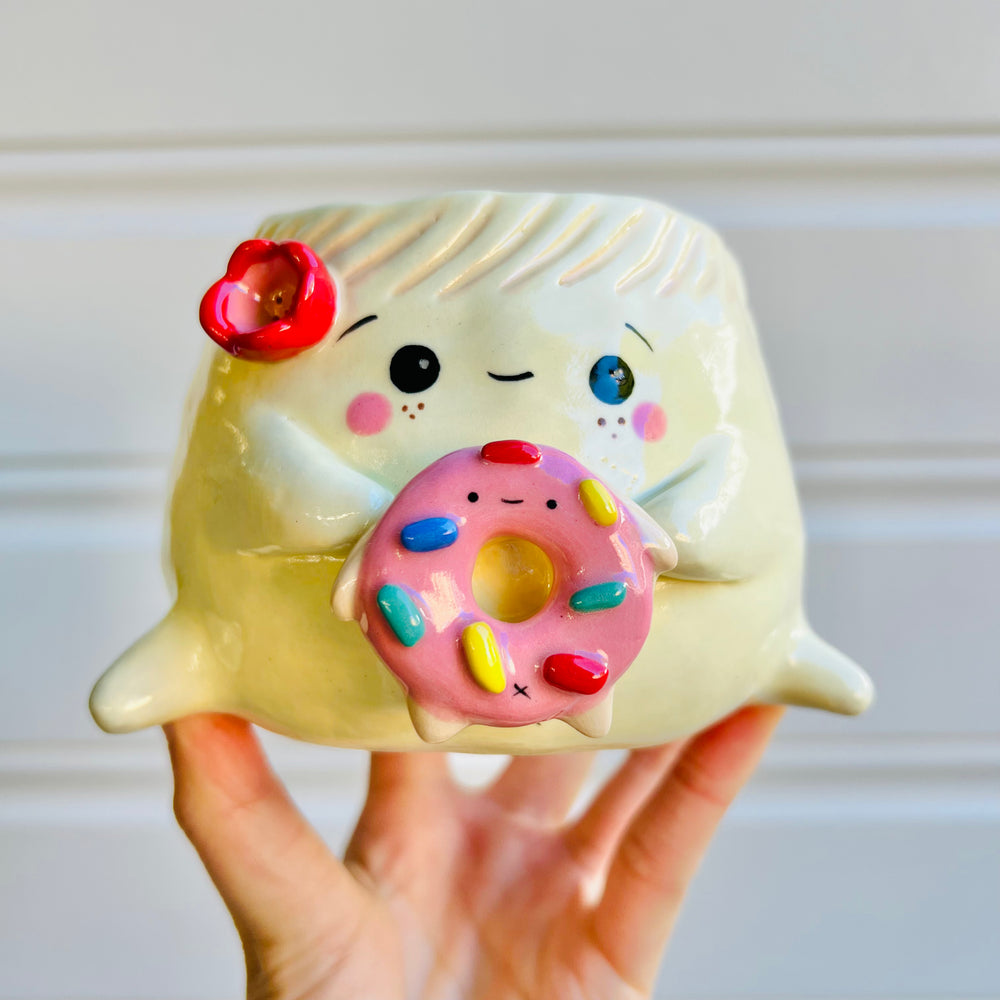 Dumpling VASE with donut friend, photo 1 of 4