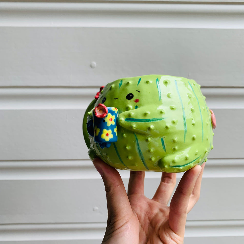 Light green CACTUS coffee pun mug with mug friend, photo 3 of 12