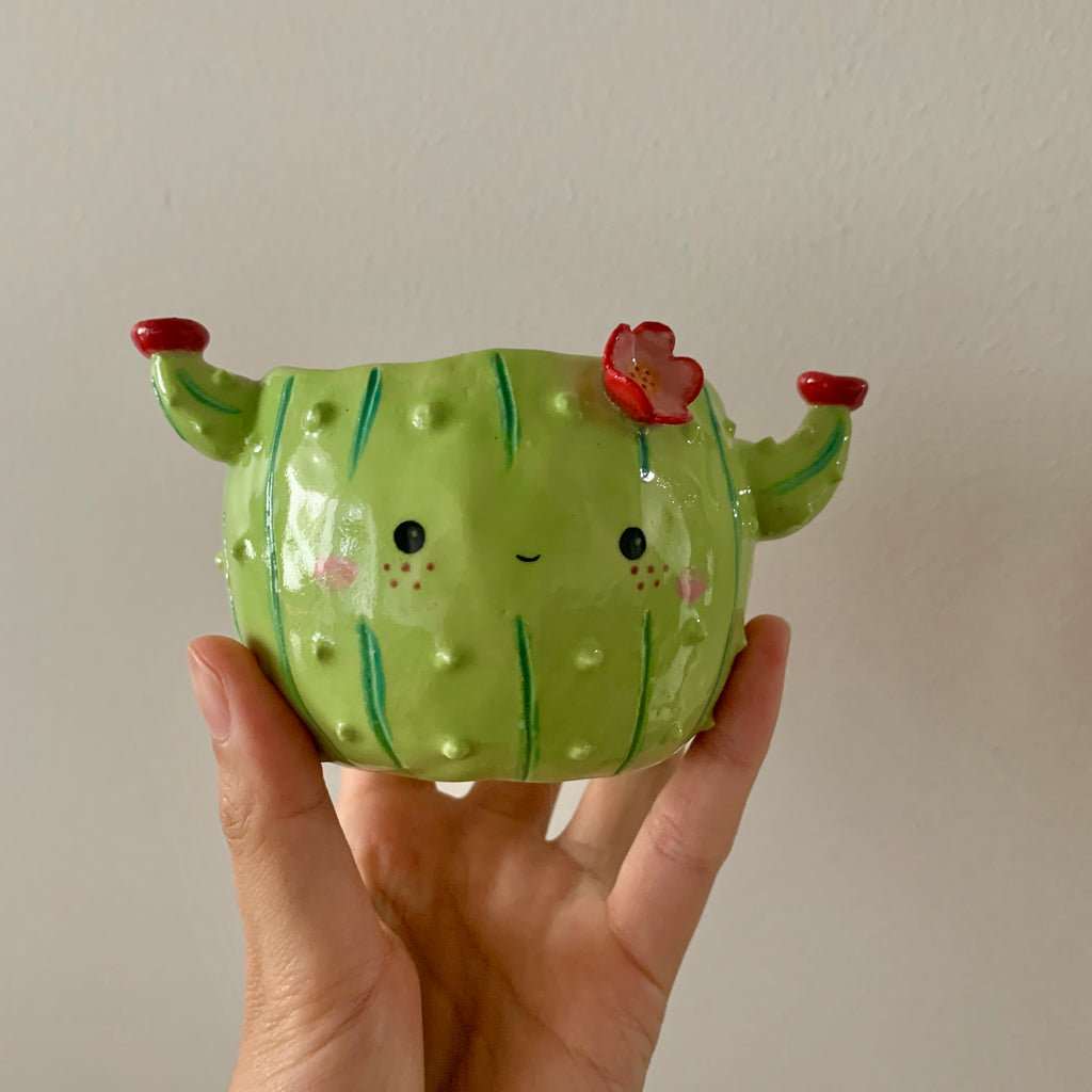 Flowery cactus pot