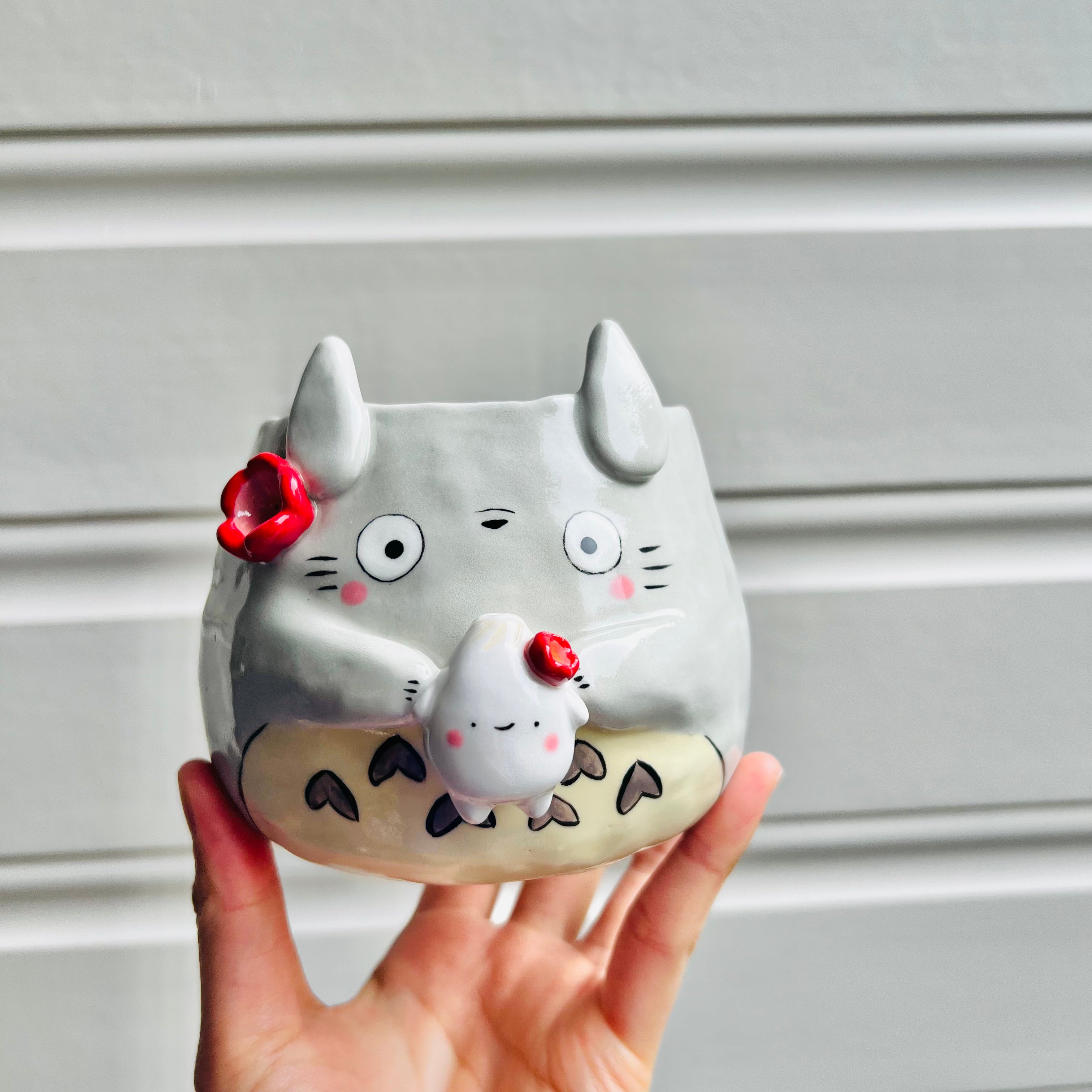 Totoro pot with dumpling friend