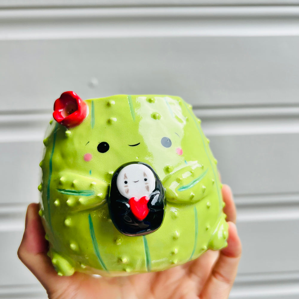 Flowery cactus pot with heart No face friend, photo 6 of 6