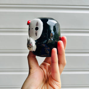 No Face vase with Totoro friend