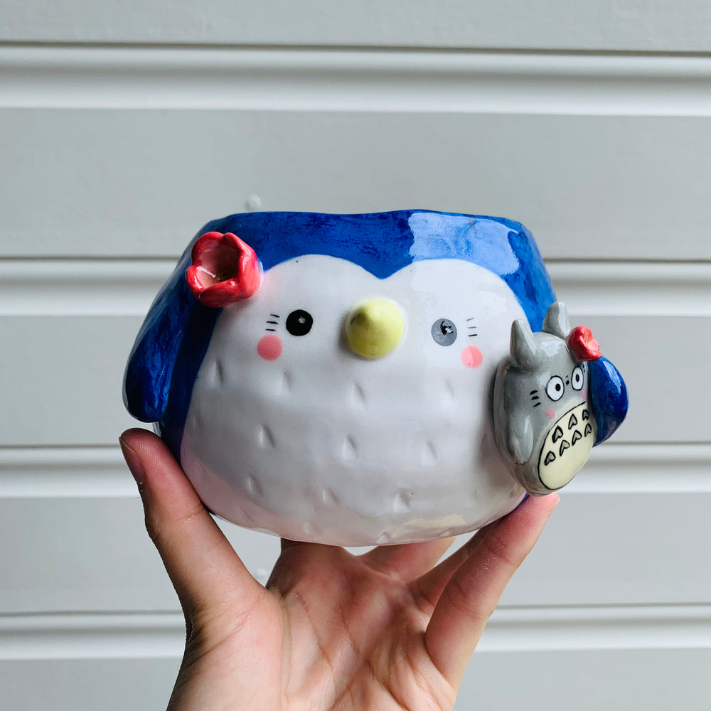 Penguin pot with Totoro friend, photo 1 of 11