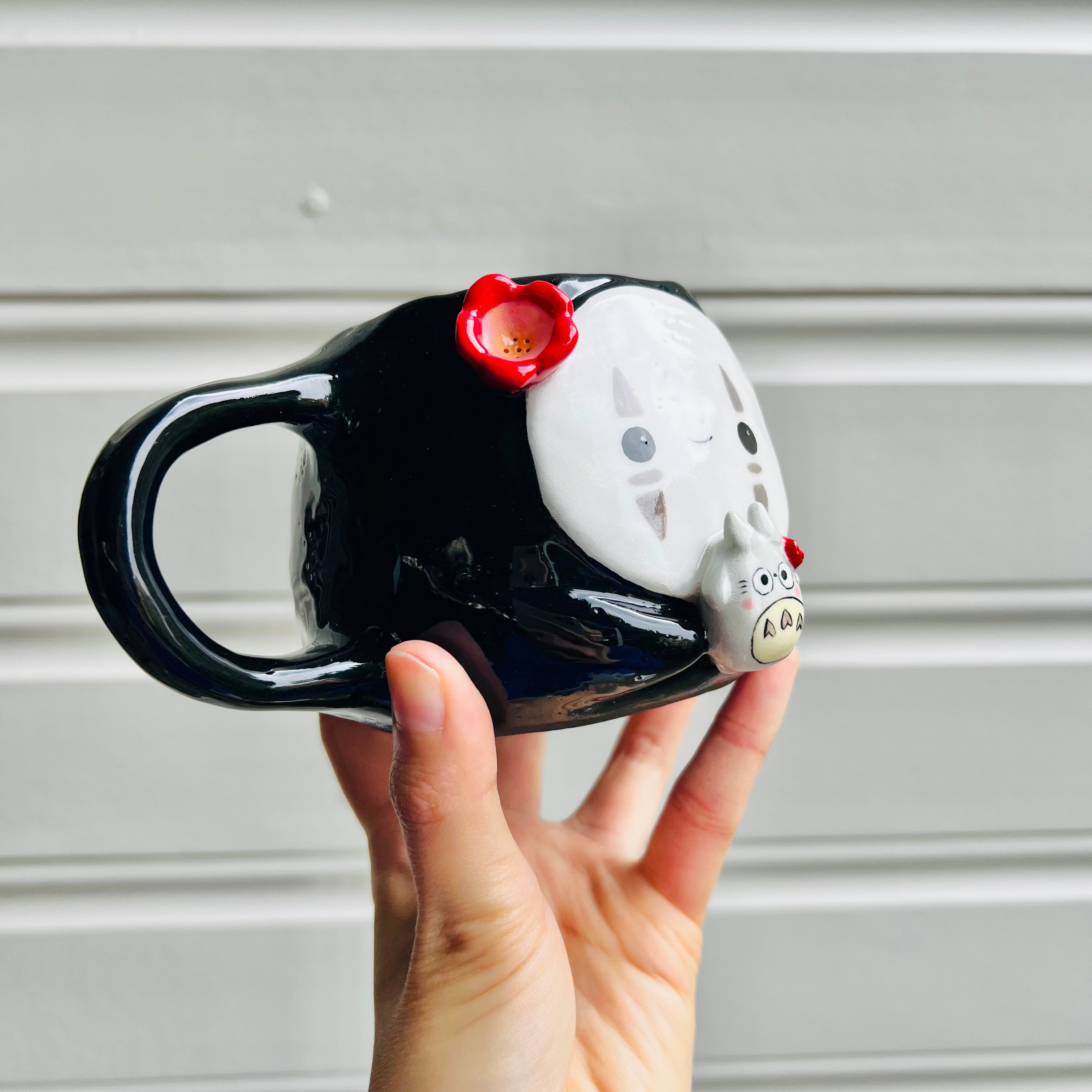 No Face mug with Totoro friend